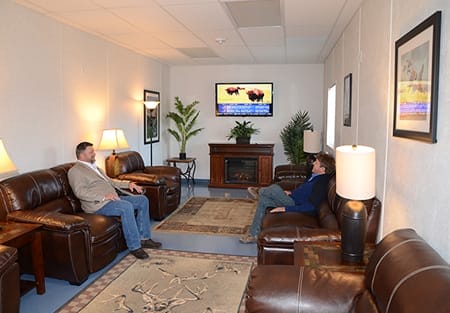 Welcoming lounges are more than you'd expect out in the fields