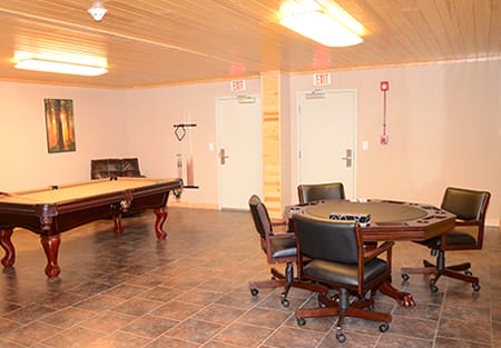 Recreation rooms for connecting with friends and colleagues