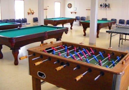 Recreation rooms for connecting with friends and colleagues