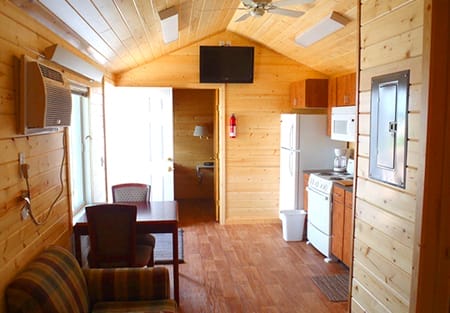 Kitchen and lounge areas