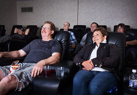 Movie night at the lodge